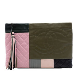 Pre-Loved Chanel Large Lambskin Colorblock Patchwork O Case